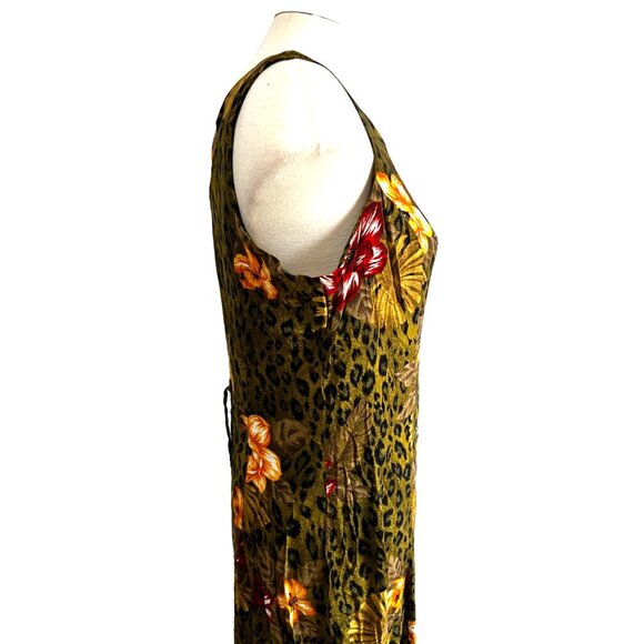 Vintage Floral Racerback Boho Maxi Dress Sz 12 by Scarlett Green Animal Print - Picture 7 of 15